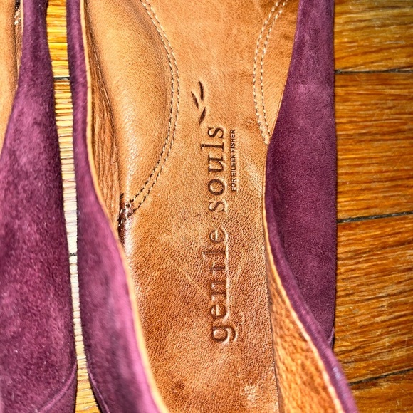 Gentle Souls ballet flats size 9.5 maroon suede burgundy non slip fall comfort - Picture 5 of 8